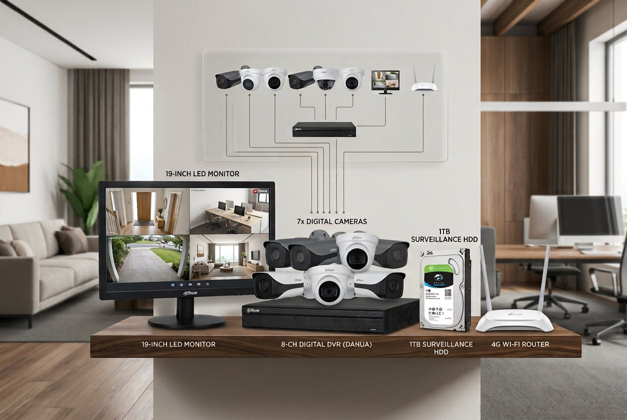 CCTV Camera Installation (7-Camera System)